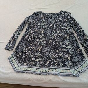J. Jill Black and Cream Paisley Tunic